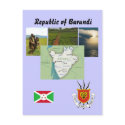 Map postcard of Burundi