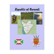 Map postcard of Burundi by Julieew Map postcard of Burundi
