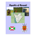 Map postcard of Burundi