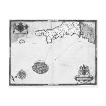 Map showing the route of the Armada fleet Postcards