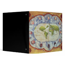 Map tracing Magellan's world voyage 3 Ring Binders