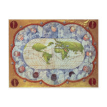 Map tracing Magellan's world voyage Post Card