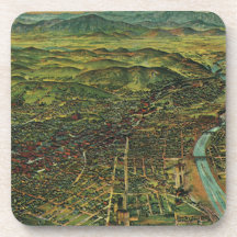 Mapa aéreo antiguo de Los Ángeles, California Posavasos