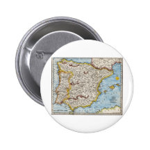 Mapa antiguo de España y de Portugal circa 1700's Pins