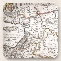 Mapa das Terras do Paraíso, e Terra Santa Drink Coasters