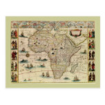 Mapa de África de los 1660's del vintage de Willem Postales