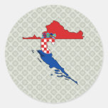 Mapa de la bandera de Croacia del mismo tamaño Etiquetas Redondas