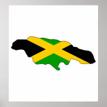 Mapa de la bandera de Jamaica del mismo tamaño Posters