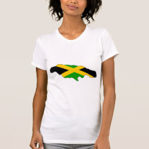 Mapa de la bandera de Jamaica del mismo tamaño Camisetas