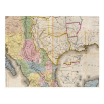 Mapa de los Estados Unidos De Mejico Post Card