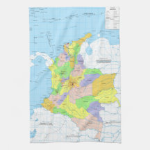 Mapa de Mapa de Colombia de Colombia Toalla