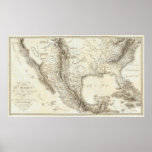 Mapa de México y de países vecinos Posters