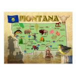 Mapa del estado de Montana Postal