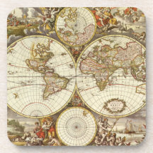 Mapa del mundo antiguo, C. 1680. Por Frederick de  Posavasos