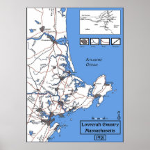 Mapa del país de Lovecraft Posters
