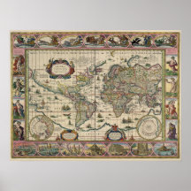 Mapa del siglo XVI de la reproducción antigua del  Poster
