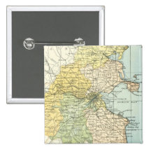 Mapa del vintage de Dublín y de los alrededores (1 Pin