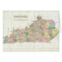 Mapa del vintage de Kentucky (1827) Tarjetas