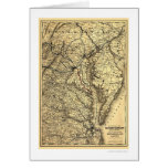Mapa meridional 1881 del ferrocarril de Maryland Felicitación