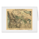 Mapa pacífico septentrional 1871 del ferrocarril felicitación