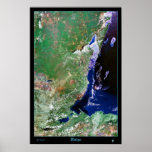 Mapa por satélite de la impresión de la foto del p