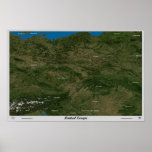 Mapa por satélite del poster de Europa Central