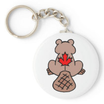 Maple Leaf Beaver Keychain