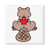Maple Leaf Beaver Magnet