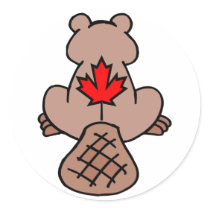 Maple Leaf Beaver Stickers