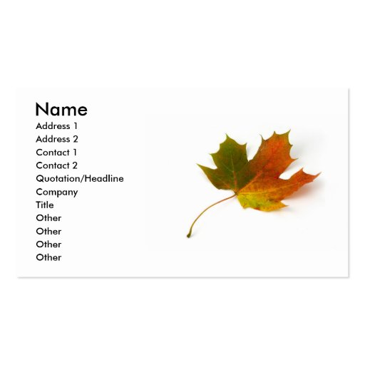 Maple Leaf Business Card (front side)