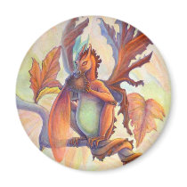 Maple leaf Fairy Dragon Fridge Magnets