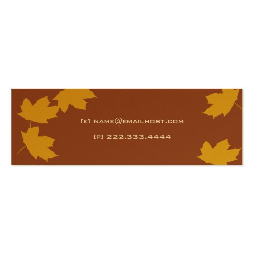 Maple Leaf Skinny Card Business Card Templates (back side)