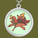 Maple Leaf with Sunflowers Necklace necklaces