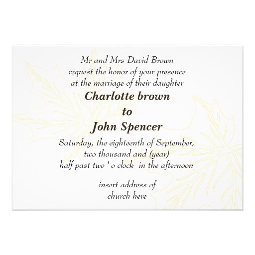 maple leaves, autumn wedding invitation