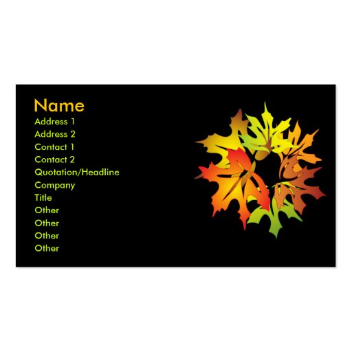 maple leaves business card (front side)