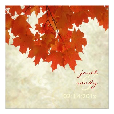 Maple Leaves, Fall Wedding Invitations