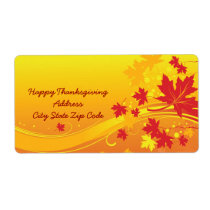 Maple leaves in fall colors custom address label