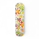 maple leaves on wood skateboards