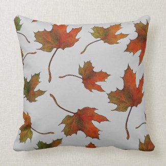 Maple Leaves: Random Pattern: Original Art Pillows