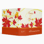 Maple leaves red yellow wedding custom binder
