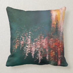Maple reflections abstract throw pillows