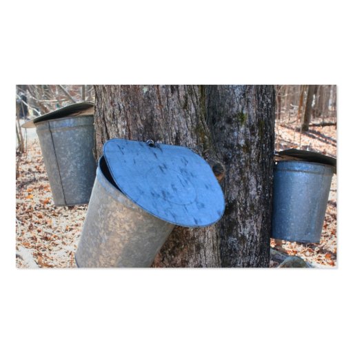 Maple Syrup Sap Buckets Business Card (back side)