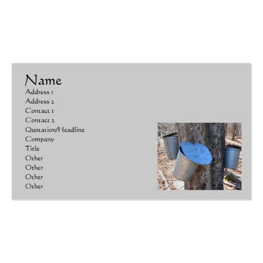 Maple Syrup Sap Buckets Business Card (front side)