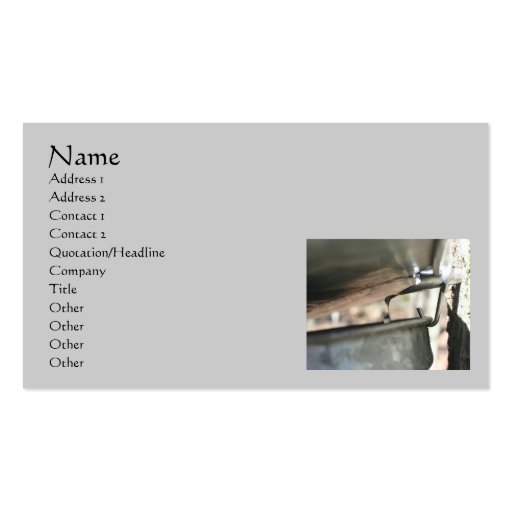 Maple Syrup Sap Running Nature Business Card (front side)