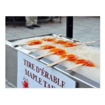 Maple Taffy Tire D'Erable Quebec Canada Postcard