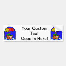Maple Tree In Pot Blue Background Bumper Sticker