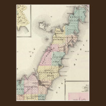 Maps of Door County, Sturgeon Bay and Jenny postcards
