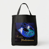 Maquerade Mask Blue Halloween Treat Tote Bag