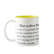 Mar-a-thon Mark-man Hear-ing: , -noun 1) a pret... mugs by UnRuly25 Mar-a-thon Mark-man Hear-ing: , -noun 1) a pret... mugs