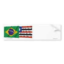 Maranhão & Brazil Waving Flags Bumper Stickers